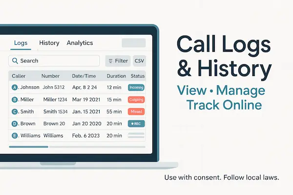 Track Call History & Call Recording 1 Call Logs & History: View, Manage and Track Online