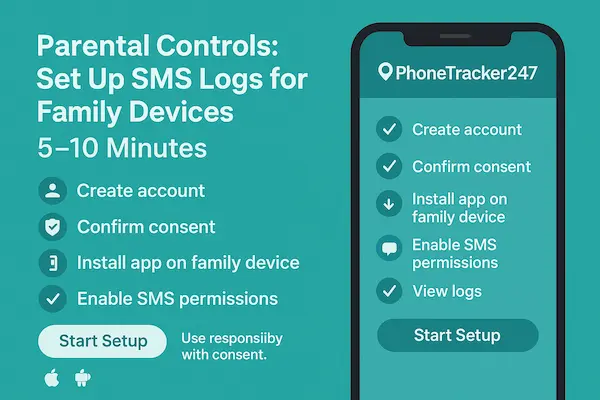 SMS Tracker: Track Cell Phone Text Messages History, SMS Monitoring 1 Parental Controls: Set Up SMS Logs for Family Devices