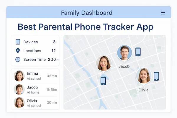 Best Parental Phone Tracker App dashboard for families