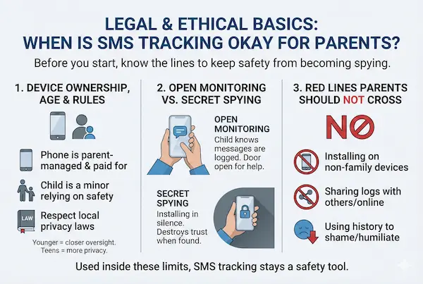 Legal and Ethical Basics – When Is SMS Tracking Okay for Parents?
