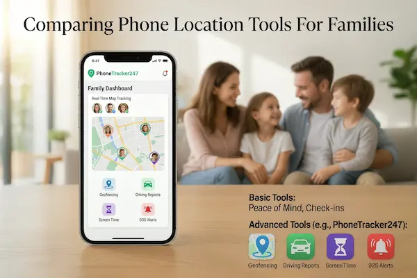 PhoneTracker247 vs Built In Phone Location Tools - What Works Best 4 Comparing Phone Location Tools For Families