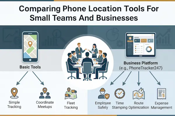 PhoneTracker247 vs Built In Phone Location Tools - What Works Best 5 Comparing Phone Location Tools For Small Teams And Businesses