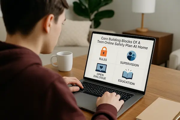 Teen Online Safety 2026 – How to Build Digital Trust Between Parents and Teenagers in the Social Media Era 5 Core Building Blocks Of A Teen Online Safety Plan At Home