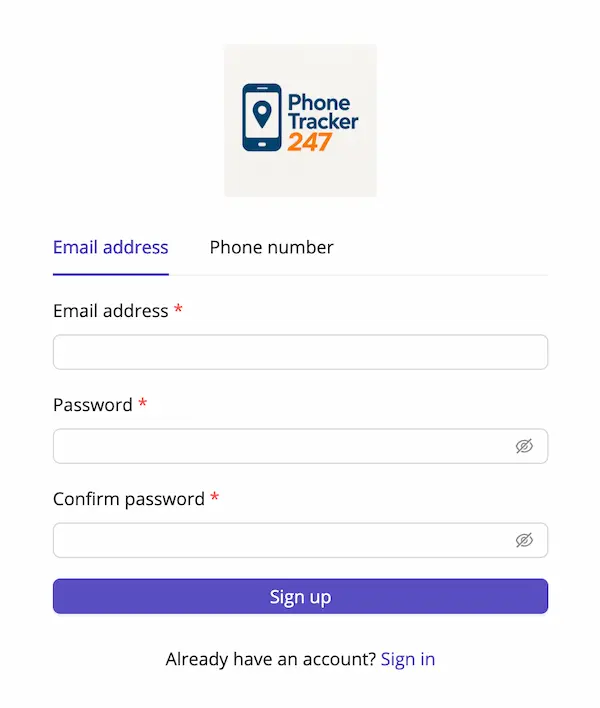 How to Install Phone Tracker App on Cell Phone - Step-by-step Guide 2 Sign Up Phone Tracker App by Email