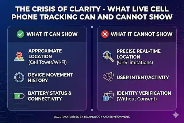 Beyond the Blue Dot: Solving the Crisis of Trust and Clarity in Live Cell Phone Tracking 4 The Crisis Of Clarity - What Live Cell Phone Tracking Can And Cannot Show