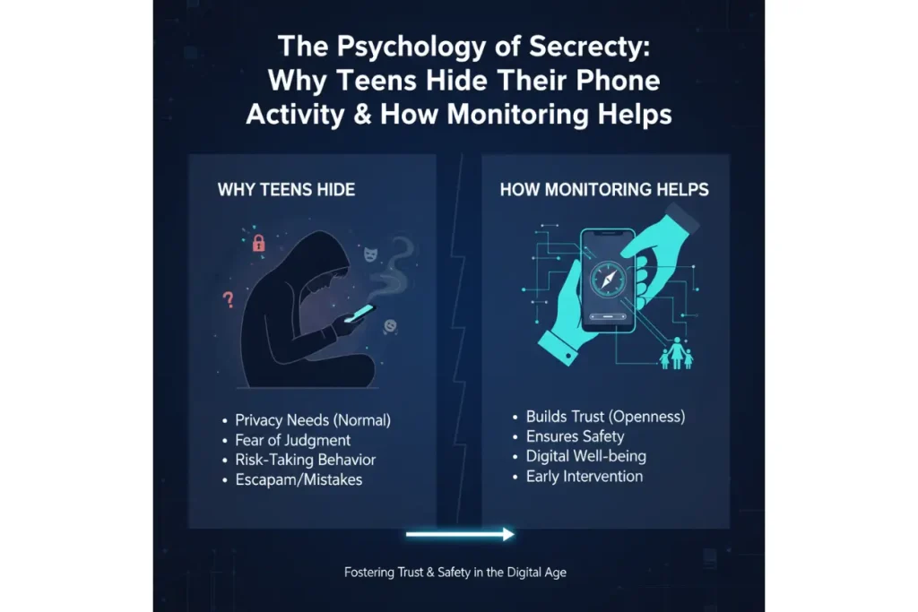 Why Teens Hide Their Phone Activity & How Monitoring Helps: A Parent’s Guide to Digital Safety 2 The Psychology of Secrecy: Why Teens Hide Their Phone Activity & How Monitoring Helps