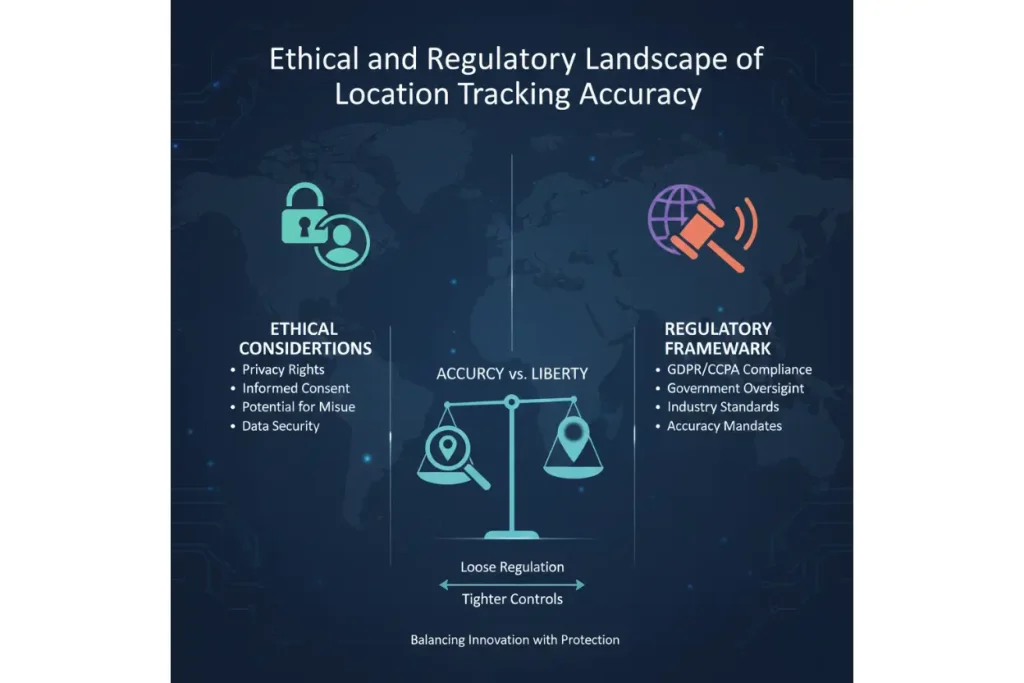 Ethical and Regulatory Landscape of Location Tracking Accuracy