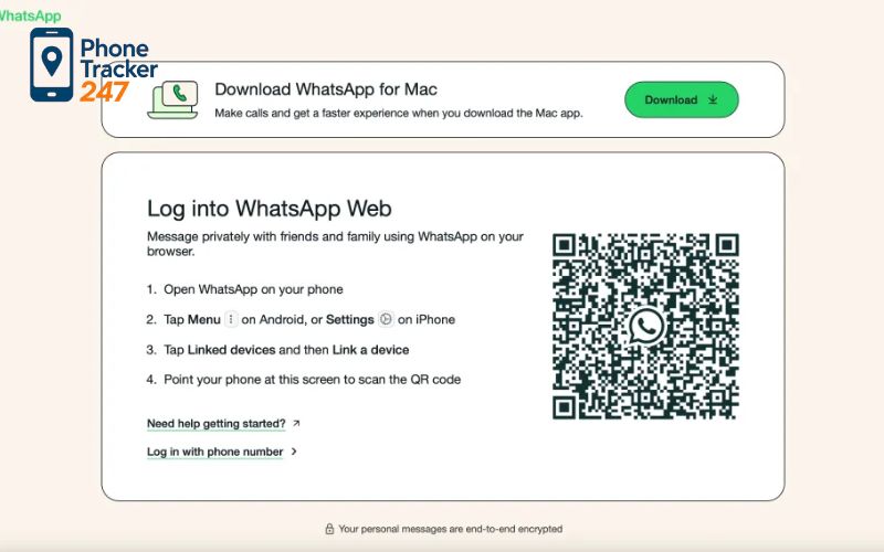 Tracking via Whatsapp web