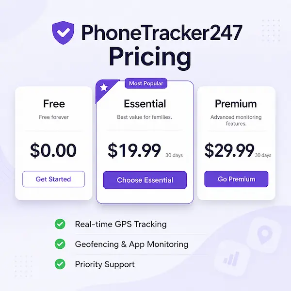 PhoneTracker247 Pricing & Plans for Families and Businesses