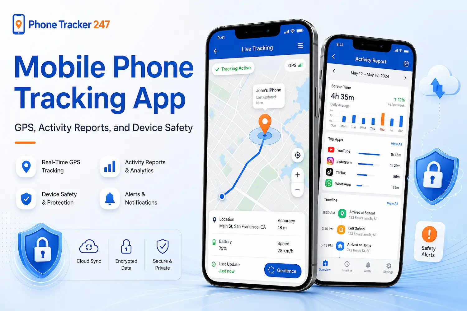 Mobile Phone Tracking App: GPS, Activity Reports, and Device Safety