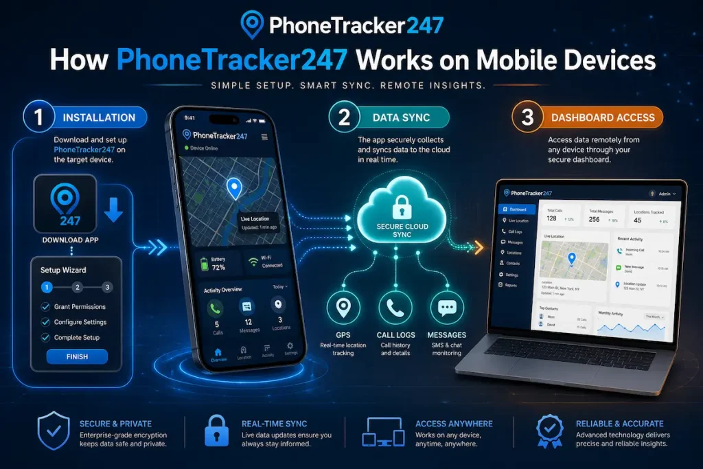 PhoneTracker247 App Review: Feature Overview and Use Cases 2 How PhoneTracker247 Works on Mobile Devices