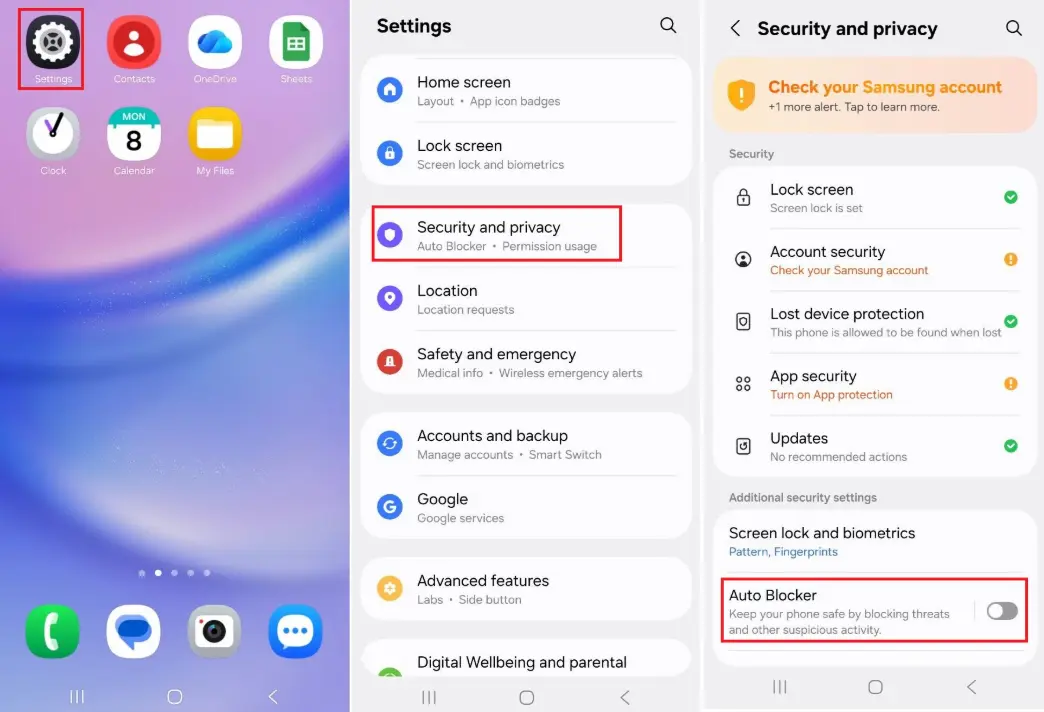 Turn off auto blocker